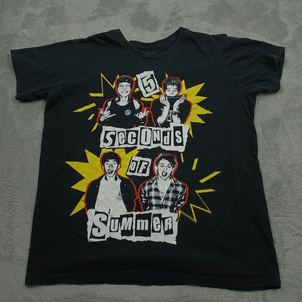 5 Seconds Of Summer Shirt Womens XL Black Band Concert Music